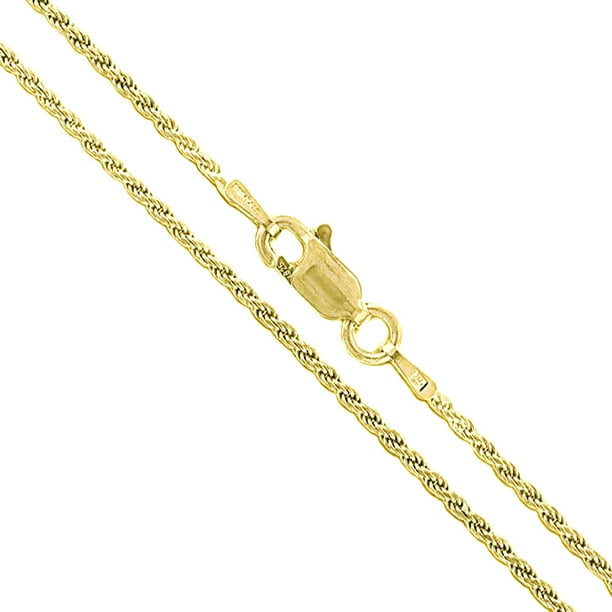 18K Gold over .925 Silver 1.7mm Italian Diamond Cut Twisted Rope Chain Anklet 18K Gold over .925 Silver 1.7mm Italian Diamond Cut Twisted Rope Chain Anklet